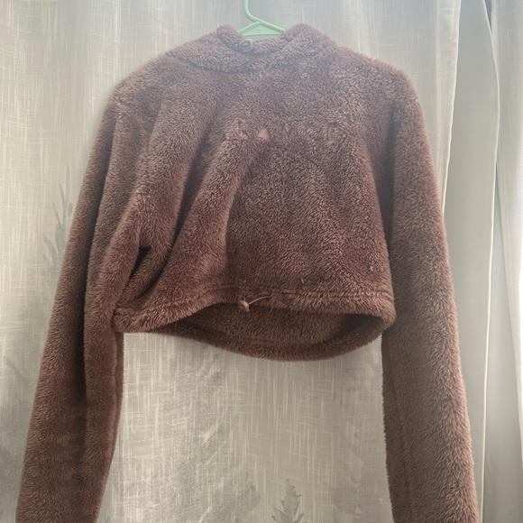 Balance Athletica Cropped Sherpa Hoodie in Shore - size small - Picture 2 of 5